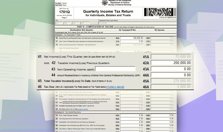 Quarterly Percentage Tax - Graduated Income Tax - Step 02